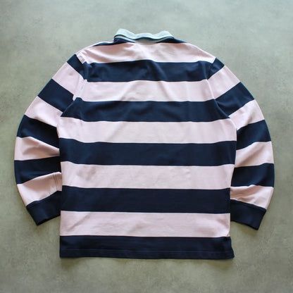 Ralph Lauren Long Sleeve Polo Shirt – Pink/Navy Striped (Man-XXL)