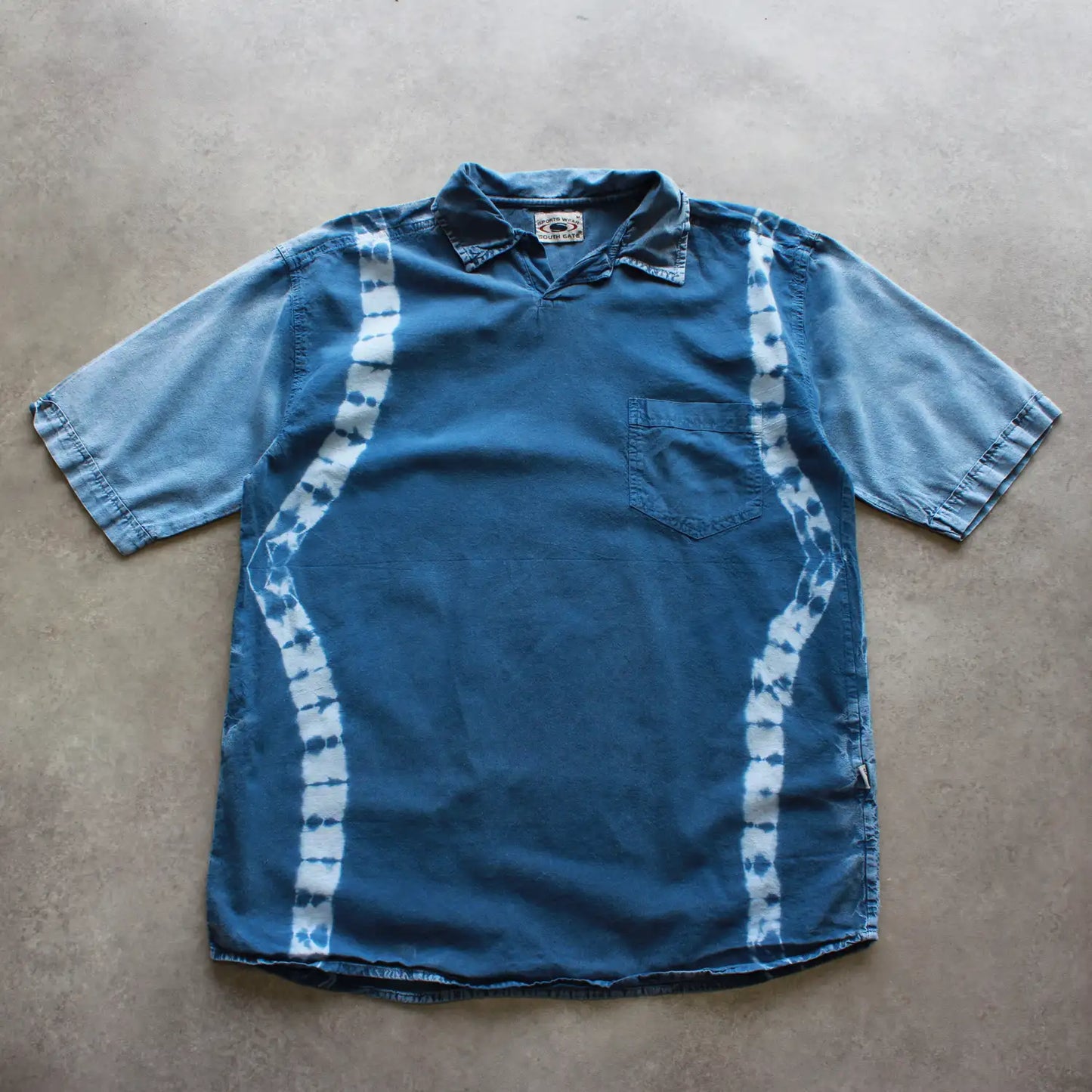 South Gate Tie-Dye Polo Shirt – Blue (Man-M)