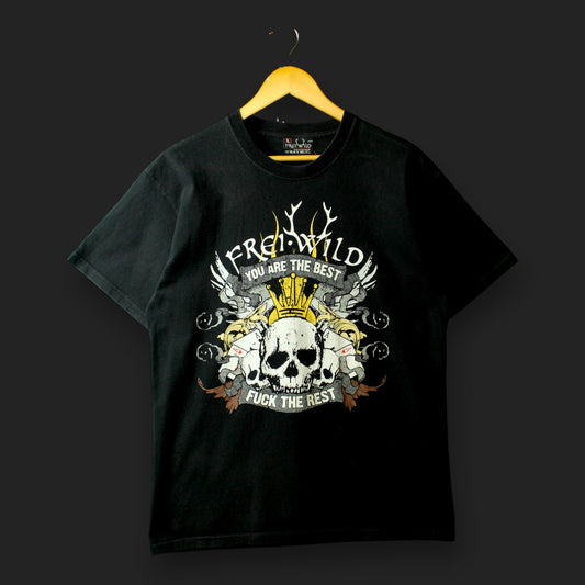 T-Shirt mit Aufdruck „Frei Wild“ (Größe L)