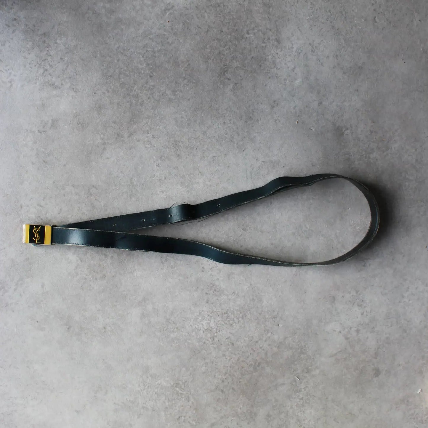 Yves Saint Laurent Leather Belt – Black/Gold (Man-115cm)