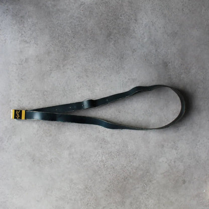Yves Saint Laurent Leather Belt – Black/Gold (Man-115cm)