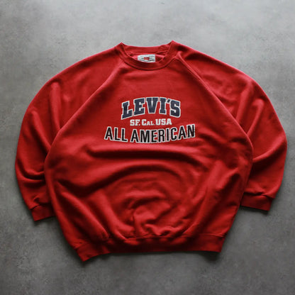 Levi’s All American Printed Crewneck – Red (Man-XL)