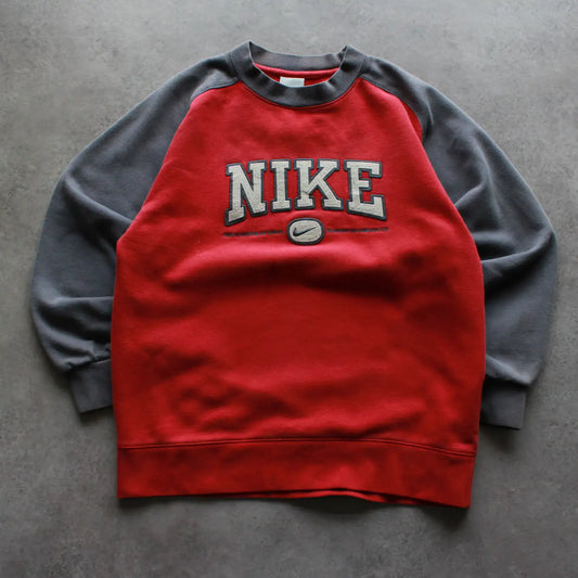 Nike Embroidered Crewneck – Red/Grey (Teen-M)