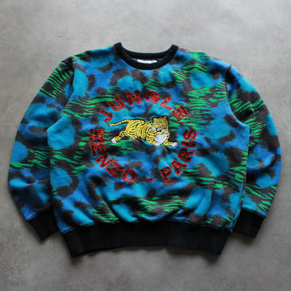 Kenzo x H&M Embroidered Crewneck – Blue/Green Pattern (Man-L)