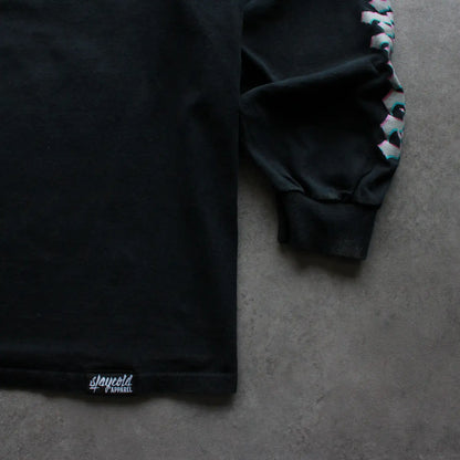 Staycold Apparel Back Printed Long Sleeve Tee – Black/Purple (Man-XXL)