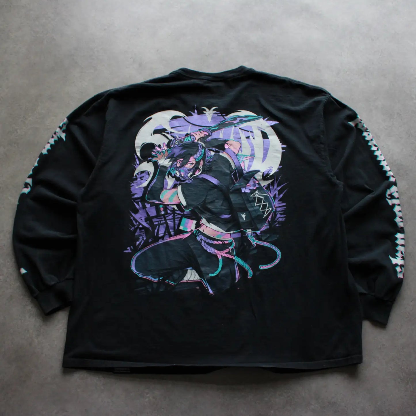 Staycold Apparel Back Printed Long Sleeve Tee – Black/Purple (Man-XXL)