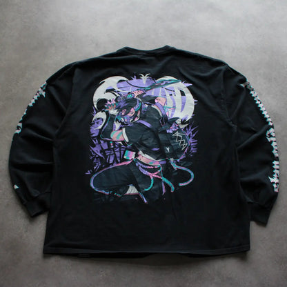 Staycold Apparel Back Printed Long Sleeve Tee – Black/Purple (Man-XXL)