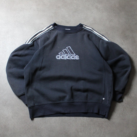 Adidas 00er Big Embrioed Rundhalspullover (Herren, L)