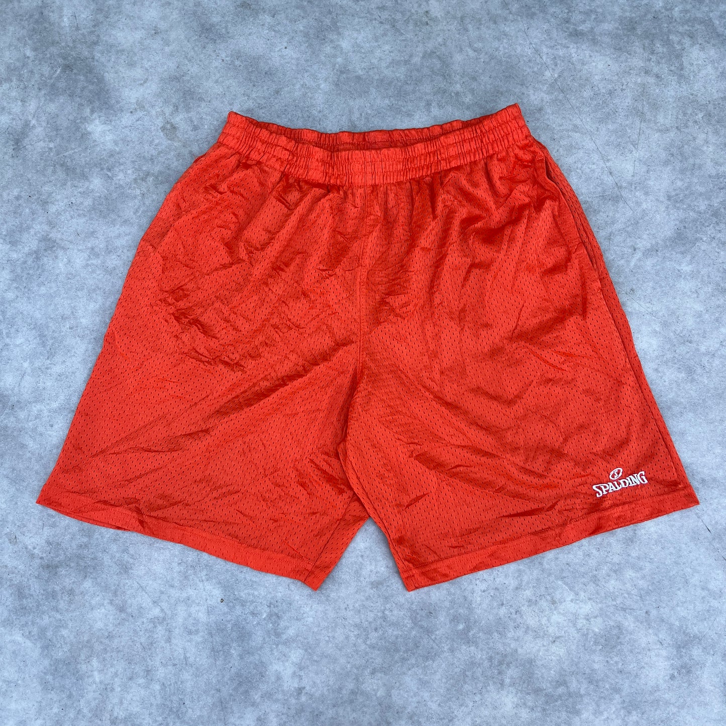 Spalding Orange Mesh Shorts L