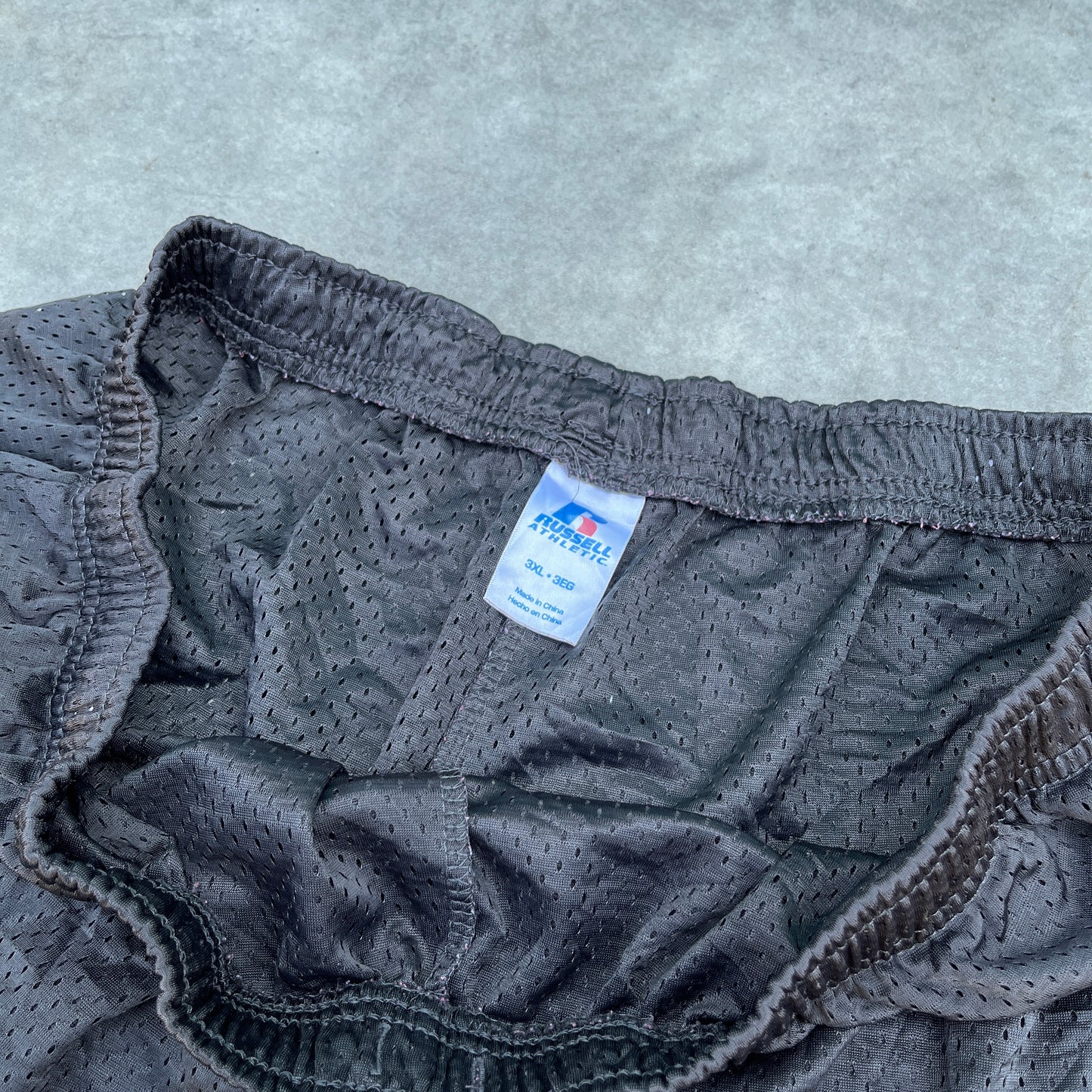 Russell Black Mesh Shorts 3XL