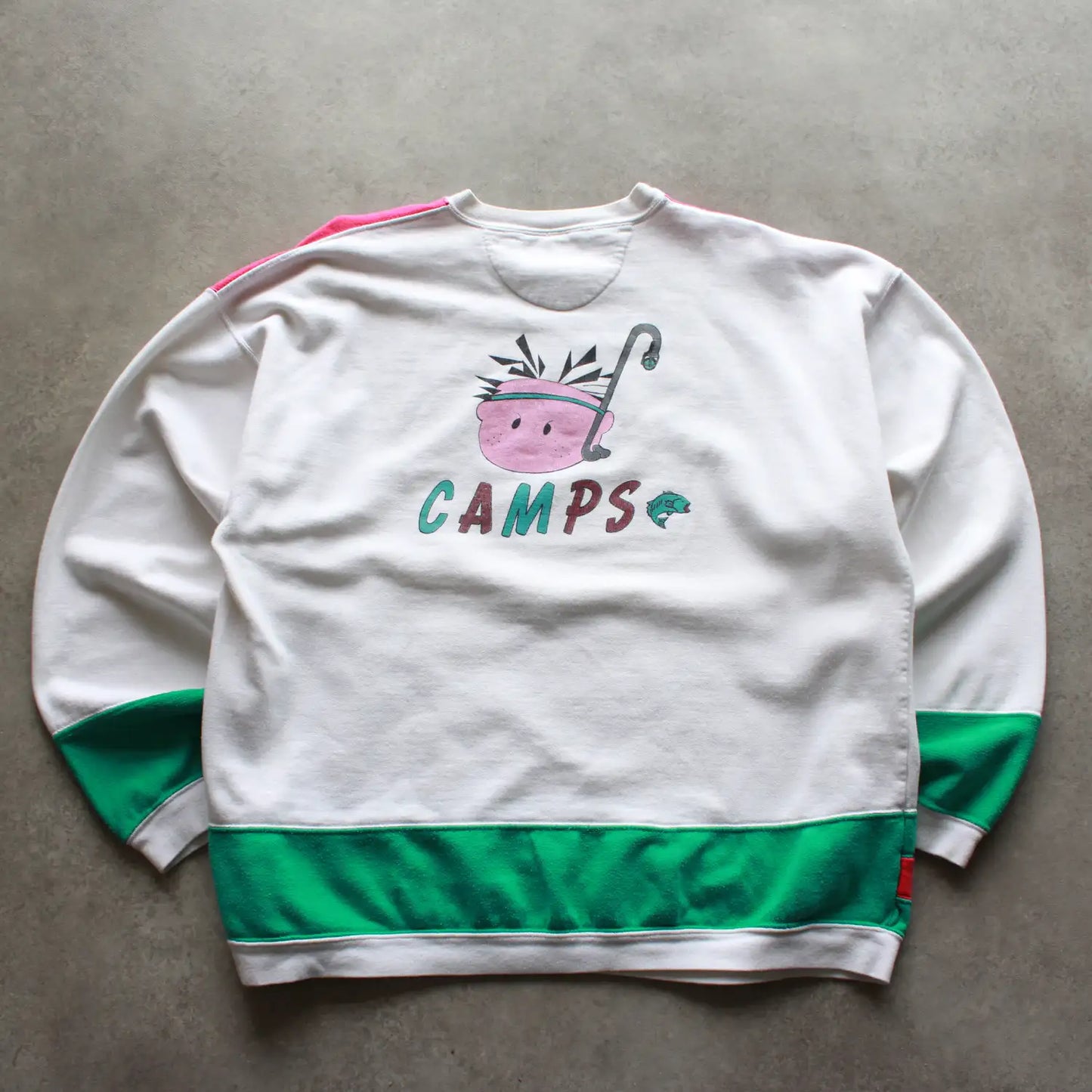 Camps Fisher Boy Printed Crewneck – White/Green/Red (Man-L)