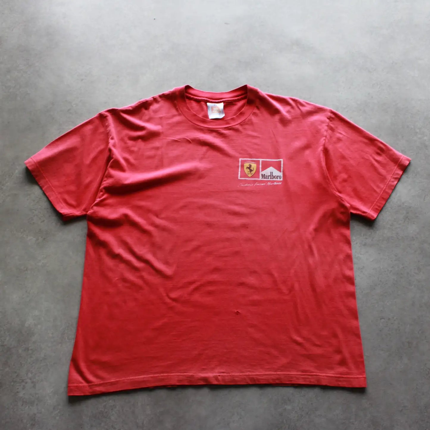 Hanes Ferrari x Marlboro Printed Tee – Red (Man-XL,Faded and Flawed)
