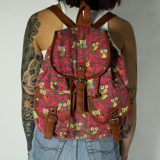 Vintage Eulen Rucksack