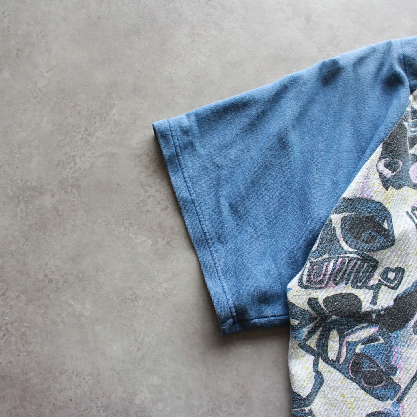 Uncle Sam Abstract Buttoned Tee – Blue/Grey (Man-M)