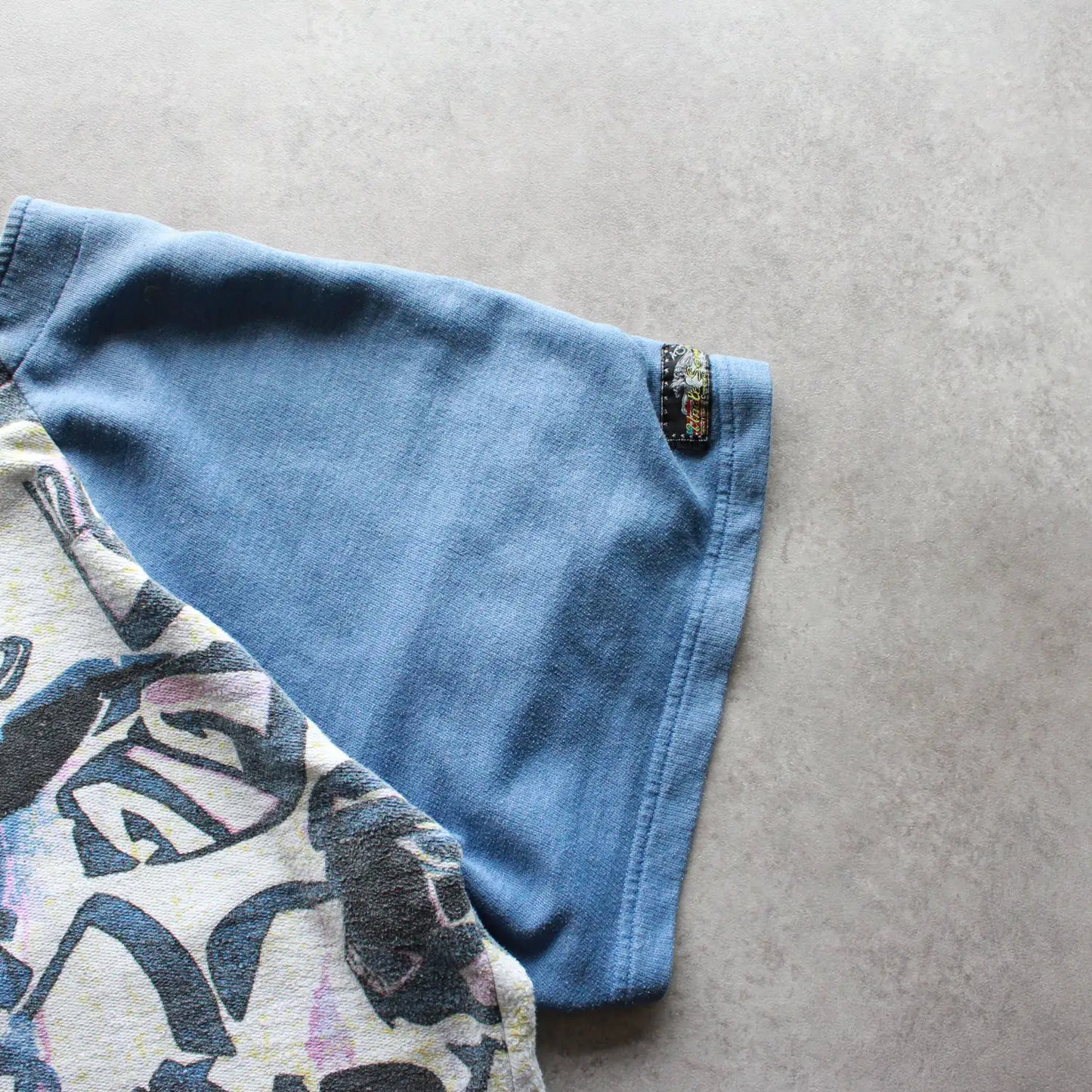 Uncle Sam Abstract Buttoned Tee – Blue/Grey (Man-M)