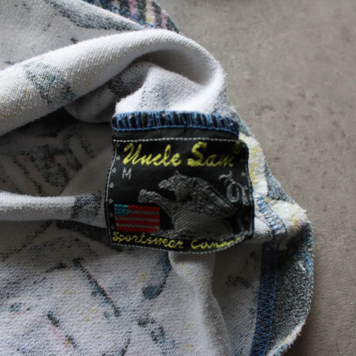 Uncle Sam Abstract Buttoned Tee – Blue/Grey (Man-M)