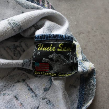 Uncle Sam Abstract Buttoned Tee – Blue/Grey (Man-M)