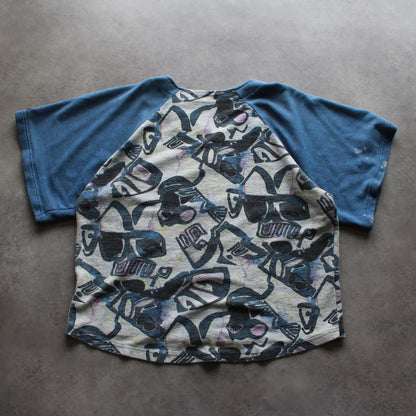 Uncle Sam Abstract Buttoned Tee – Blue/Grey (Man-M)