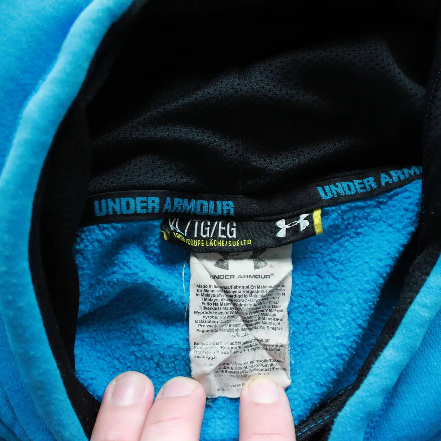 Under Armour Logo Hoodie – Blue (Man-XL)