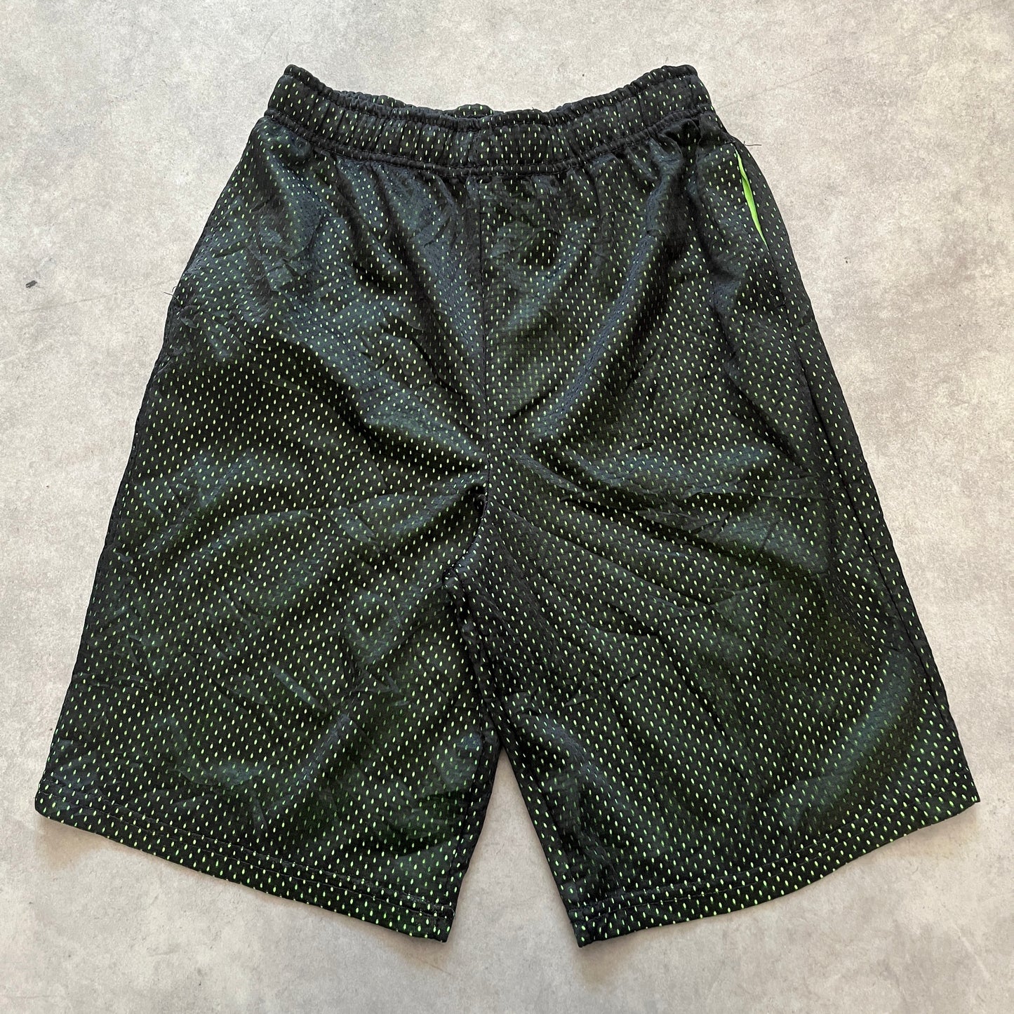 Unbranded Black Green Mesh Shorts XS