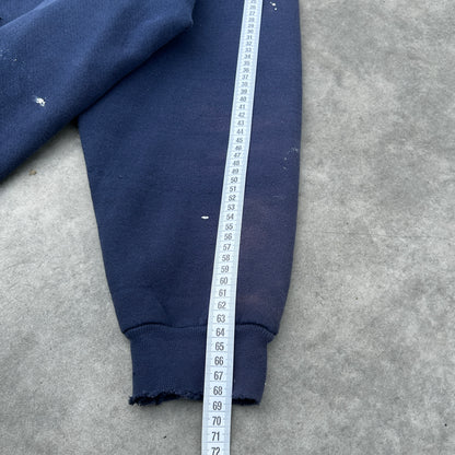Vintage 90s Adidas Trefoil Distressed Hoodie Navy Blue