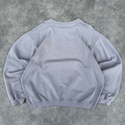 Y2K Nike Mini Swoosh Distressed Crewneck Sweatshirt L