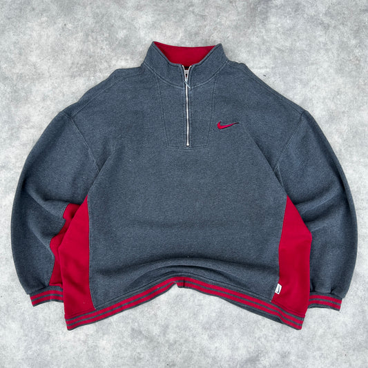 Vintage 90s Nike Quarter Zip Sweatshirt XXL Made in Singapore