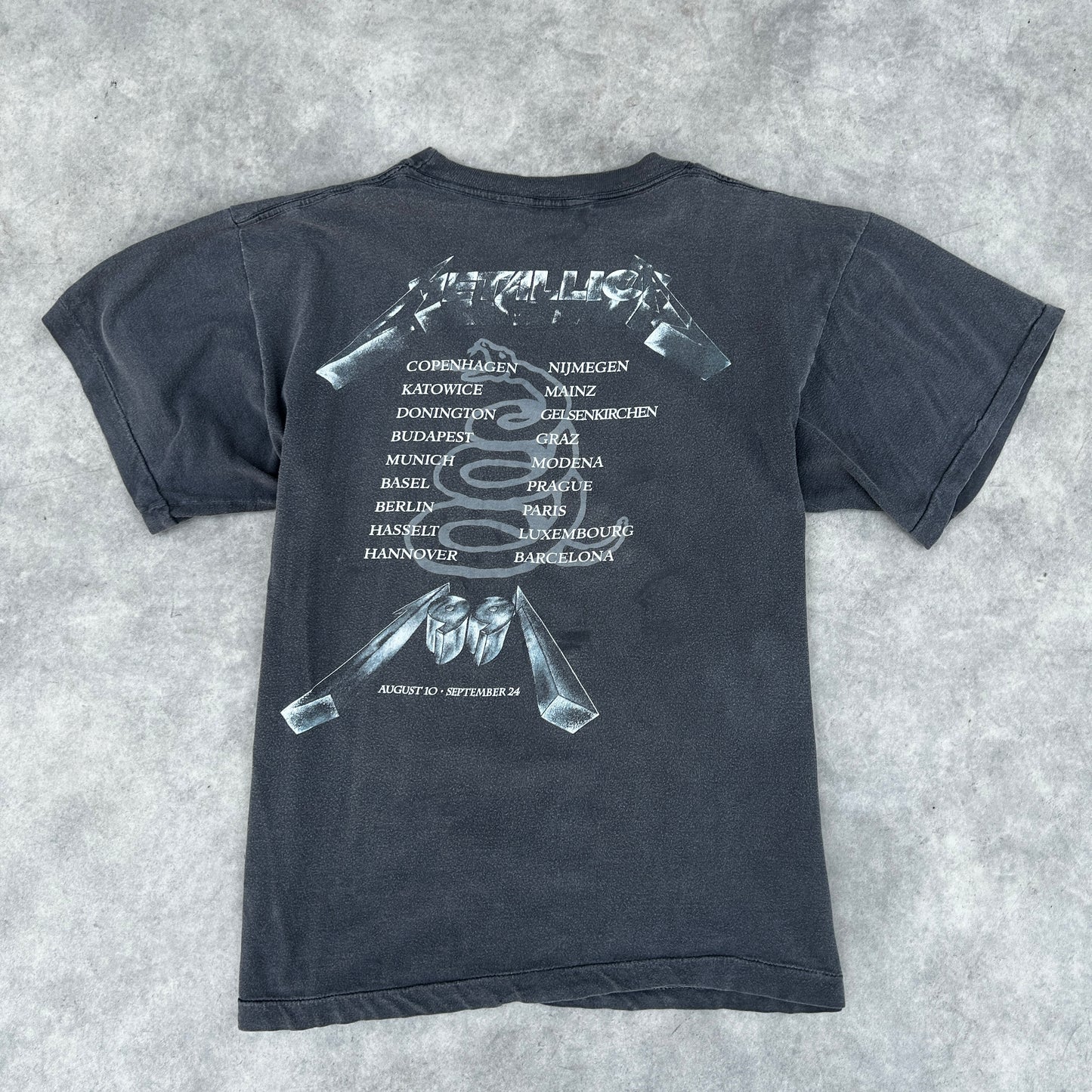 Vintage 1991 Metallica Black Album Four Faces T-Shirt
