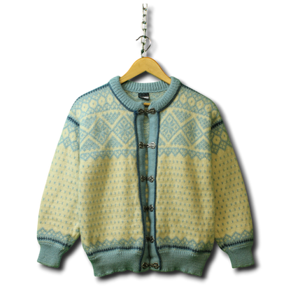 Dale of Norway – Gestrickter Pullover mit Knöpfen (Größe L)