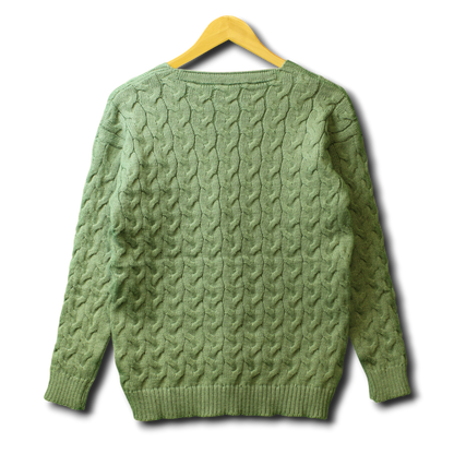 Gestrickter Pullover mit Knöpfen (Größe L)