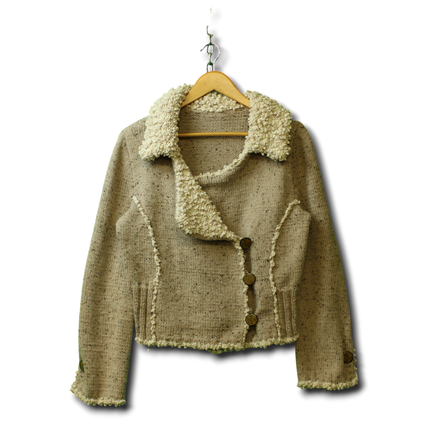 Vintage Buttoned Knitted Sweater (Size-L)