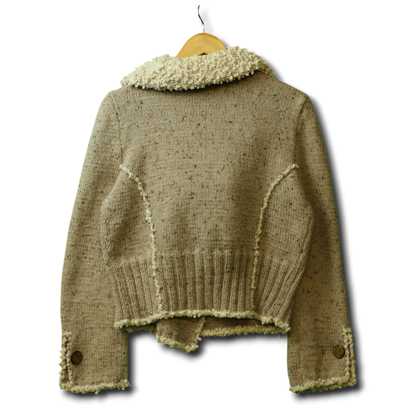 Vintage Buttoned Knitted Sweater (Size-L)