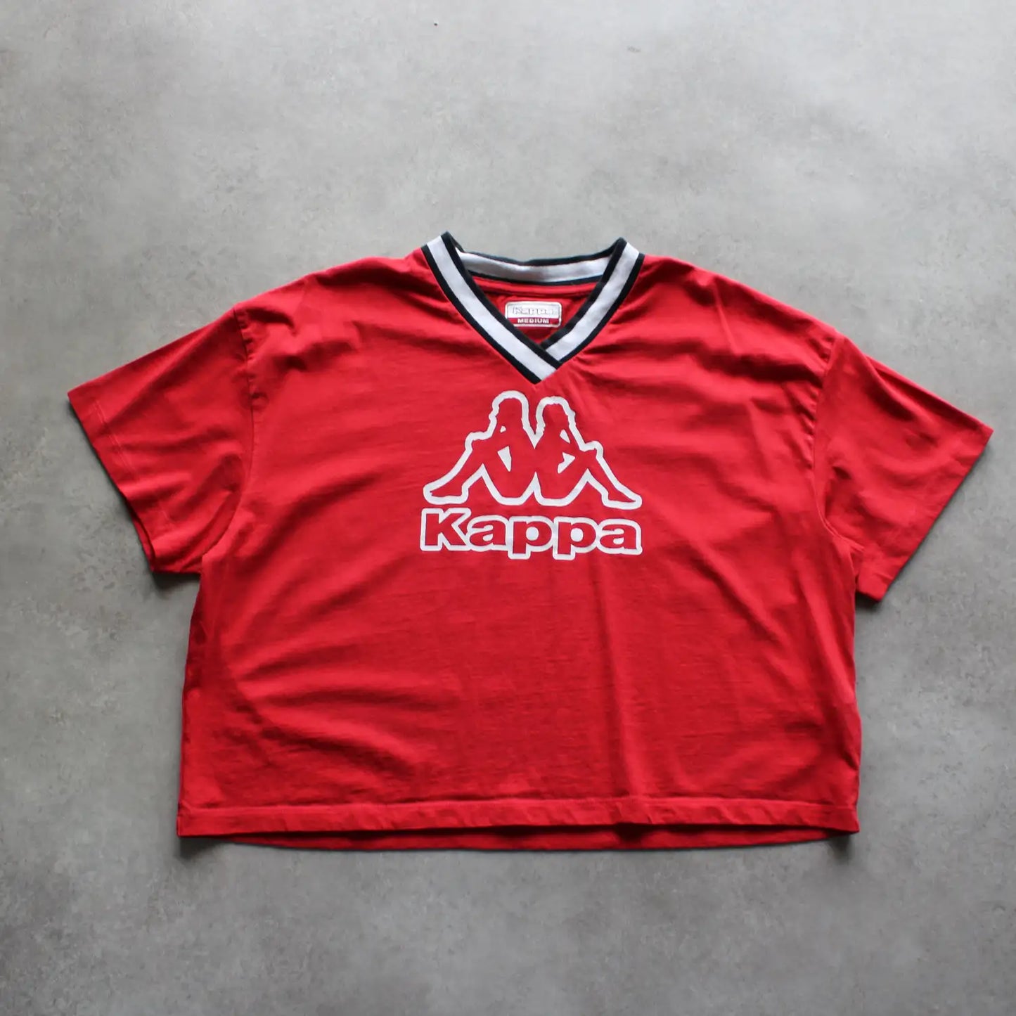 Kappa Logo V-Neck Crop Top – Red (Woman-M)