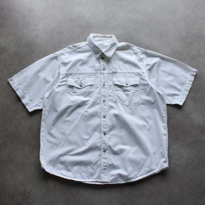 Davys Button-Up Short Sleeve Shirt – White (Man-L)