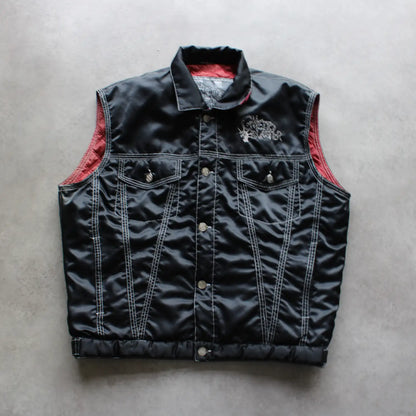 Ghetto Blaster Embroidered Padded Vest – Black/Red (Man-L)