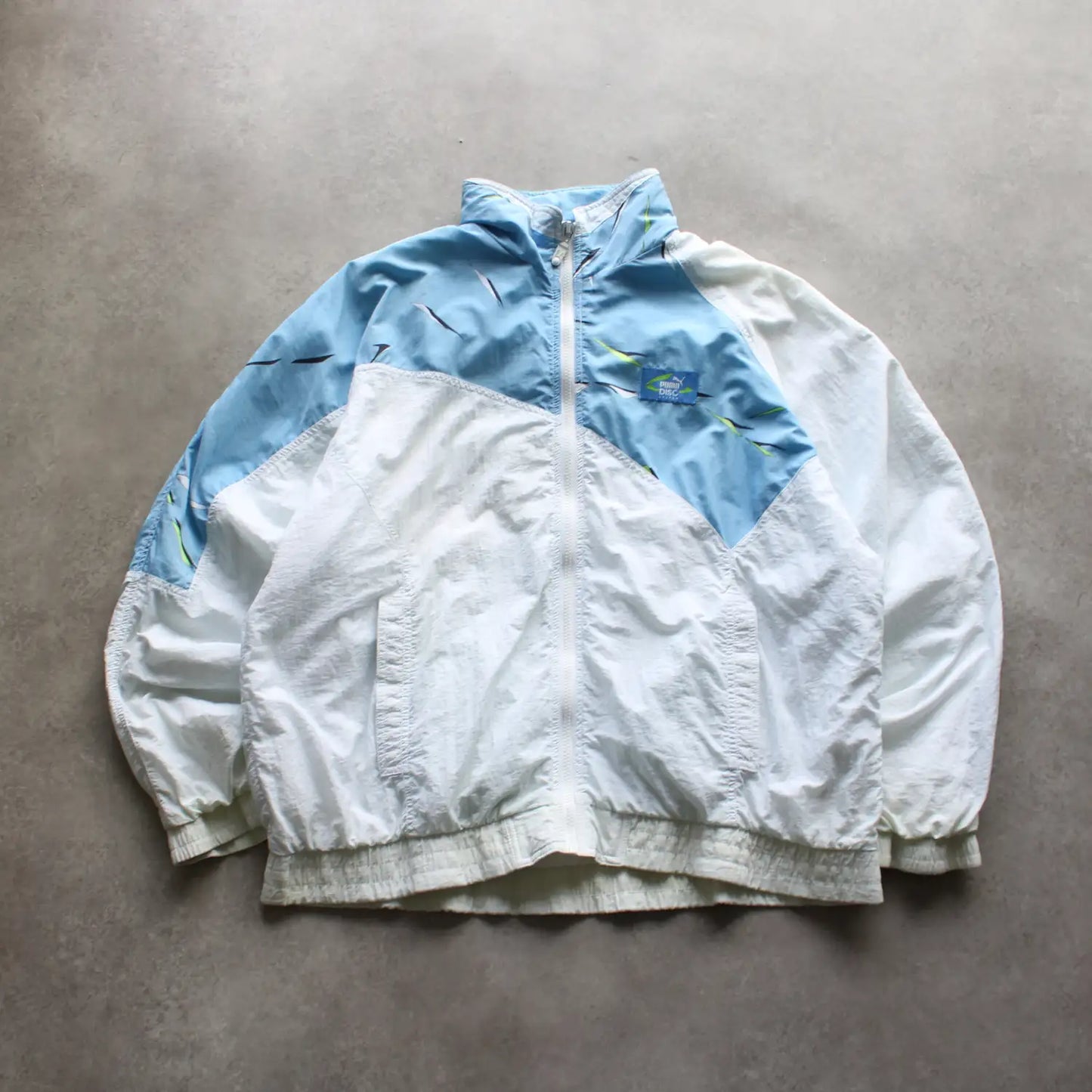 Puma Windwear Colorblock Jacket – White/Blue (Man-XL)