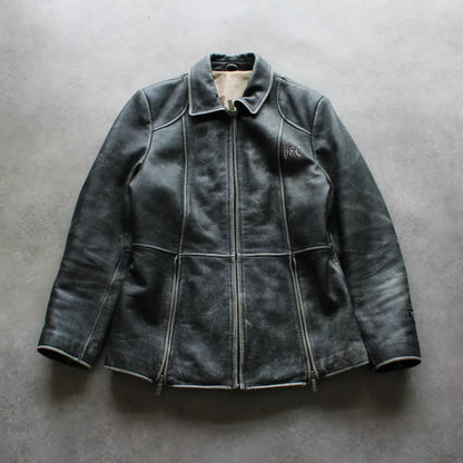 Hard Rock Cafe Foxwoods Leather Jacket – Black (Woman-L)