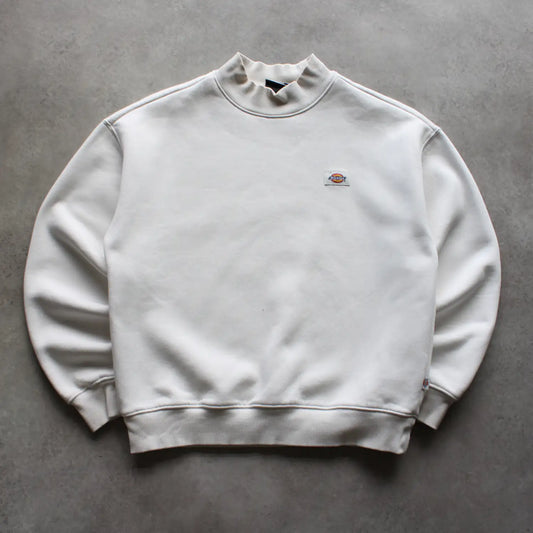 Dickies Mock Neck Sweatshirt – White (Man-XS, Flawed)
