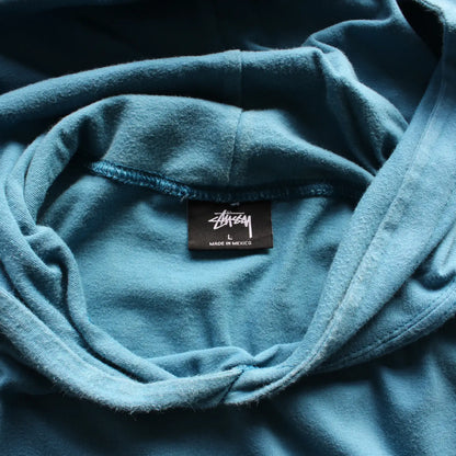 Stüssy Embroidered Lightweight Hoodie – Teal Blue (Man-L)