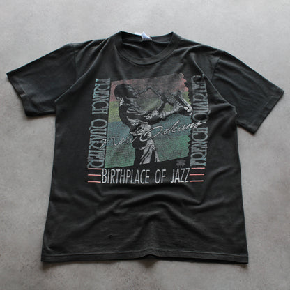 Jerzees Vintage New Orleans bedrucktes T-Shirt (Herren-L) [DISTRESSED]