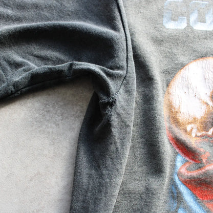 Vintage “Cold Steel Hot Lead” Printed T-Shirt – Black (Man-M, Faded & Flawed)