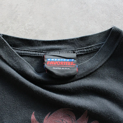 Vintage Looney 1993 Tunes “Taz vs Daffy” Boxing Double-Sided T-Shirt – Black (Man-M, Flawed)