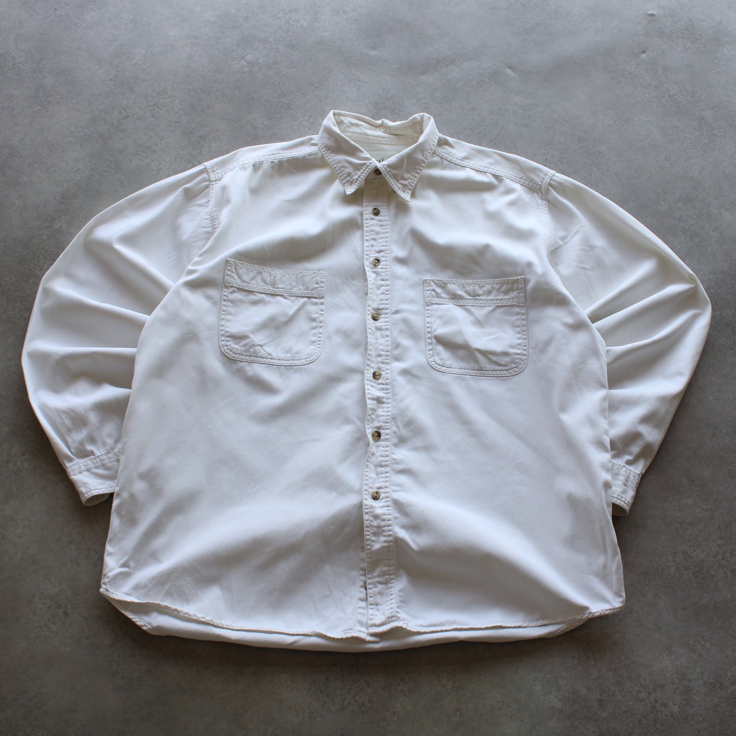 GreatLand Langarmhemd aus weißem Denim (Herren, L)
