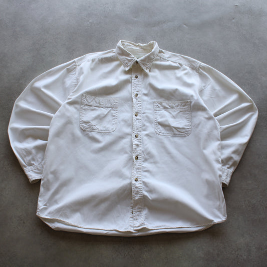 GreatLand Langarmhemd aus weißem Denim (Herren, L)