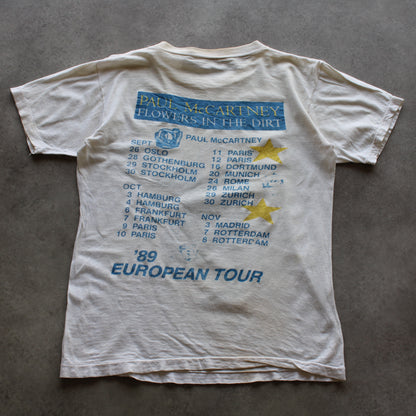 Paul McCartney "Flowers in the Dirt" 1989 Europatournee T-Shirt (Herren-S) [DISTRESSED]