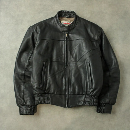 Damen Leathers Biker Leather Jacket – Black (Man-M)