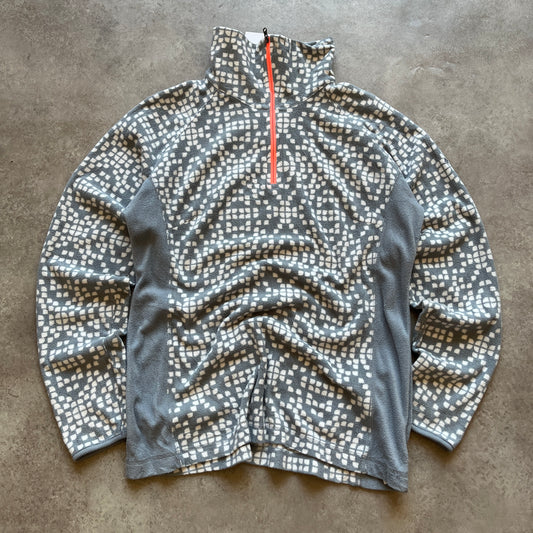 Columbia Grey Patterned Half Zip Fleece L