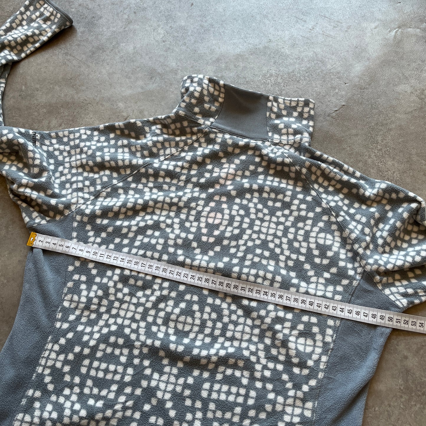 Columbia Grey Patterned Half Zip Fleece L