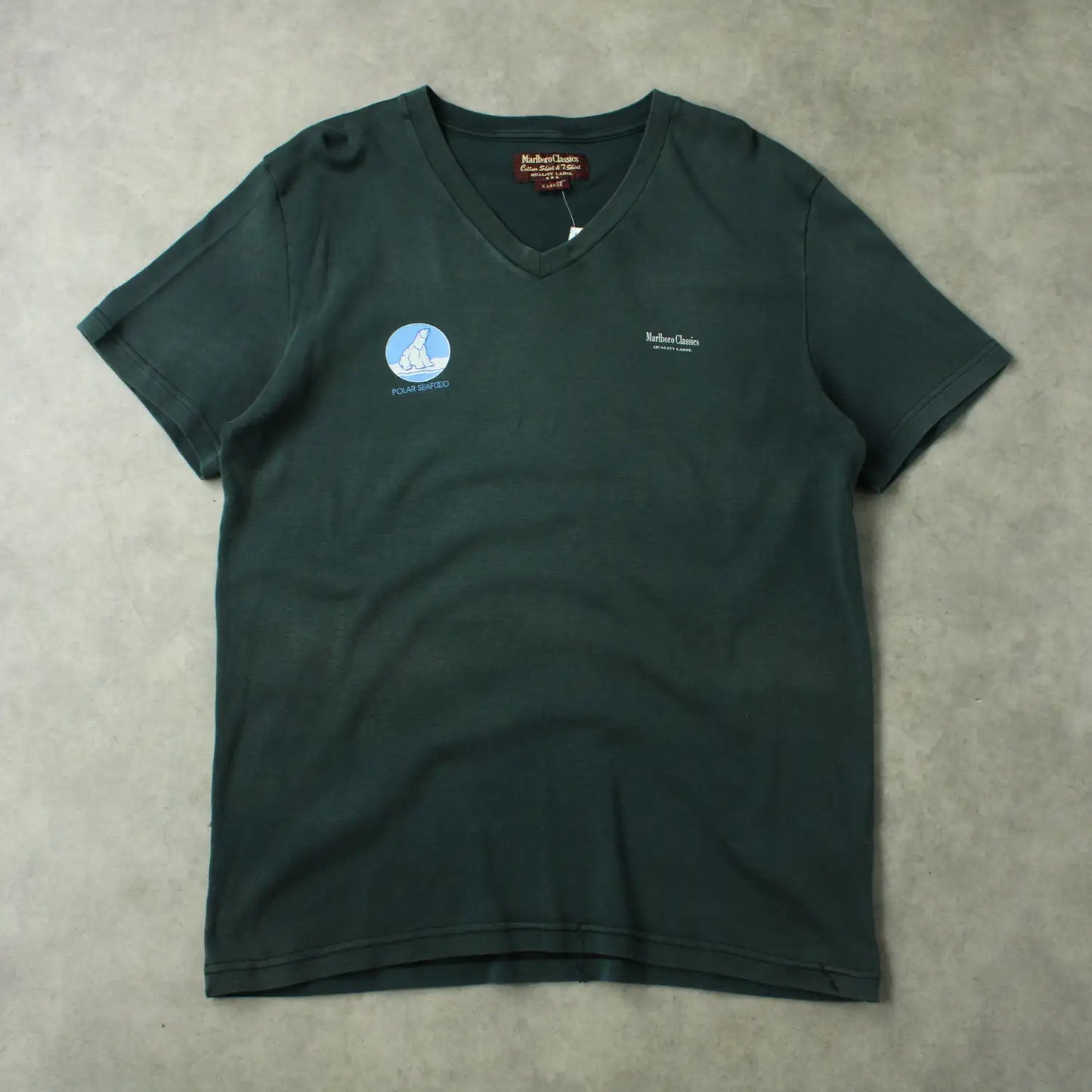 Marlboro Classics V-Neck T-Shirt – Dark Green (Man-XL)