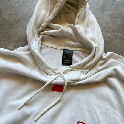 Adidas White Graphic Hoodie L